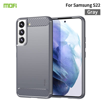 For Samsung Galaxy S22 5G MOFI Gentleness Series Brushed Texture Carbon Fiber Soft TPU Case(Gray) - Galaxy S22 5G Cases by MOFI | Online Shopping UK | buy2fix