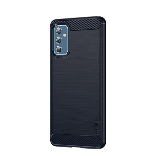For Samsung Galaxy M52 5G MOFI Gentleness Series Brushed Texture Carbon Fiber Soft TPU Case(Blue) - Galaxy Phone Cases by MOFI | Online Shopping UK | buy2fix