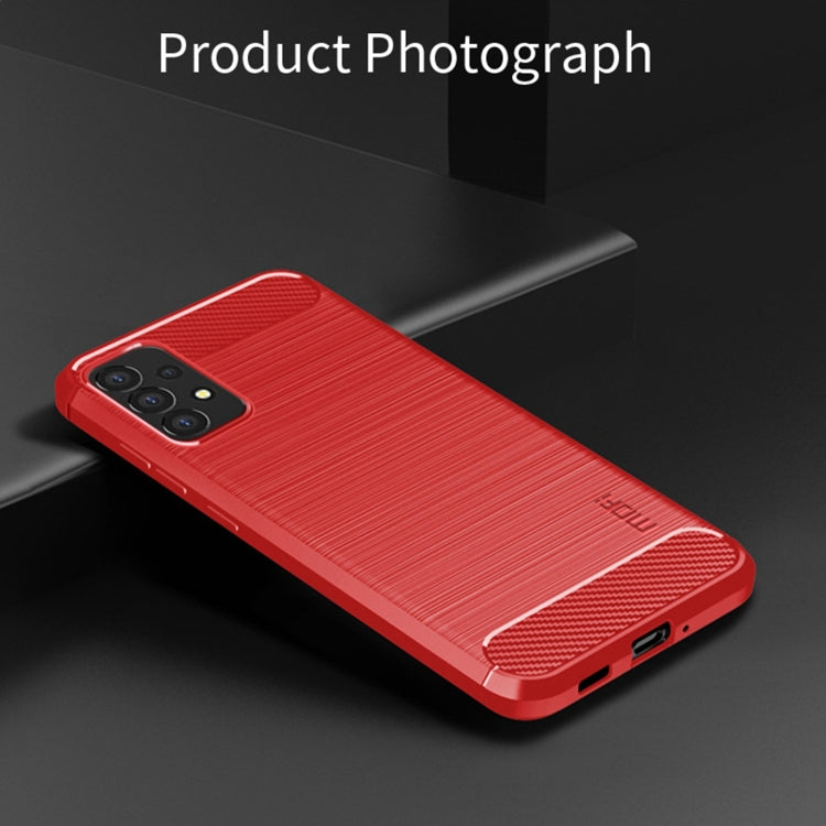 For Samsung Galaxy A53 5G MOFI Gentleness Brushed Carbon Fiber Soft TPU Case(Red) - Galaxy Phone Cases by MOFI | Online Shopping UK | buy2fix