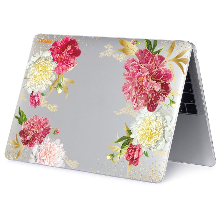 ENKAY Flower Series Pattern Laotop Protective Crystal Case For MacBook Pro 13.3 inch A2251 / A2289 / A2338 2020(Paeonia) - MacBook Pro Cases by ENKAY | Online Shopping UK | buy2fix