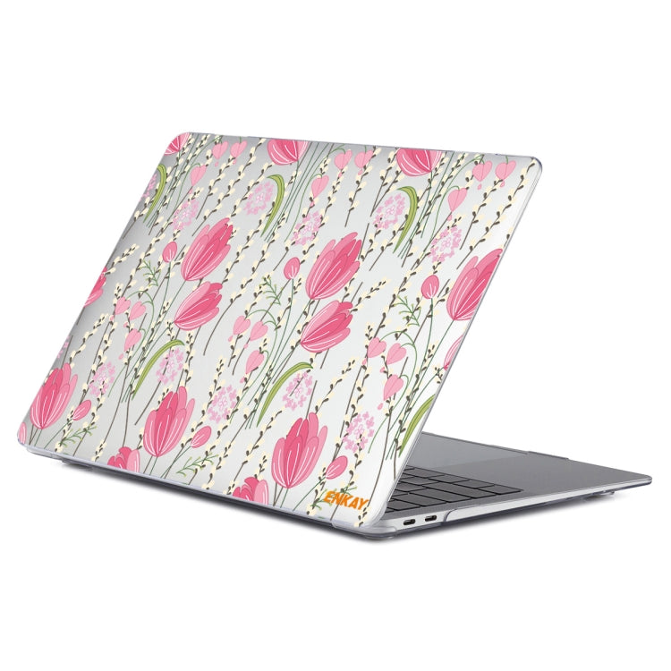 ENKAY Flower Series Pattern Laotop Protective Crystal Case For MacBook Pro 15.4 inch A1707 / A1990(Tulips) - MacBook Pro Cases by ENKAY | Online Shopping UK | buy2fix