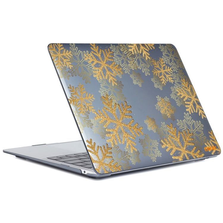 ENKAY Vintage Pattern Series Laotop Protective Crystal Case For MacBook Air 13.3 inch A1932 / A2179 / A2337(Golden Snowflake) - MacBook Air Cases by ENKAY | Online Shopping UK | buy2fix