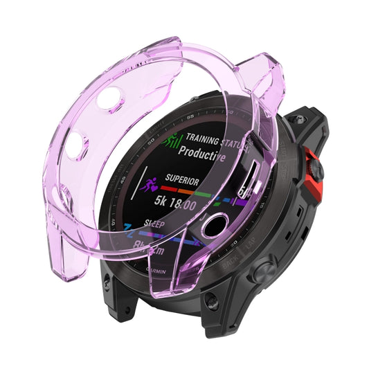 For Garmin Fenix 7X Shockproof TPU Soft Protective Case(Purple) - Watch Cases by buy2fix | Online Shopping UK | buy2fix