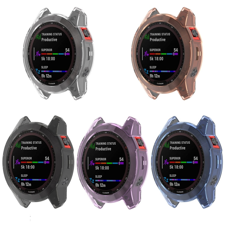 For Garmin Fenix 7X Shockproof TPU Soft Protective Case(Pink) - Watch Cases by buy2fix | Online Shopping UK | buy2fix