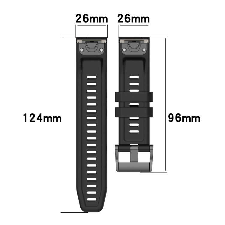 For Garmin Fenix 7X Solar 26mm Silicone Sport Pure Color Watch Band(Dark Green) - Watch Bands by buy2fix | Online Shopping UK | buy2fix