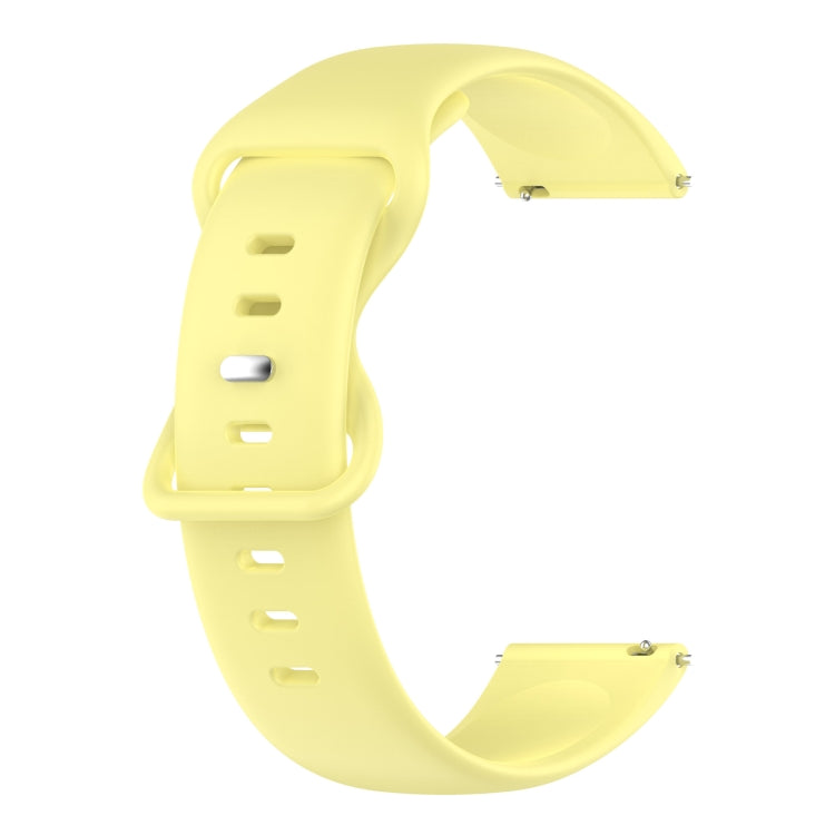 For Samsung Galaxy Watch4 40mm/44mm 20mm Solid Color Silicone Watch Band(Yellow) - Watch Bands by buy2fix | Online Shopping UK | buy2fix