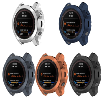 For Garmin Fenix 7X Shockproof TPU Watch Case(Dark Blue) - Watch Cases by buy2fix | Online Shopping UK | buy2fix