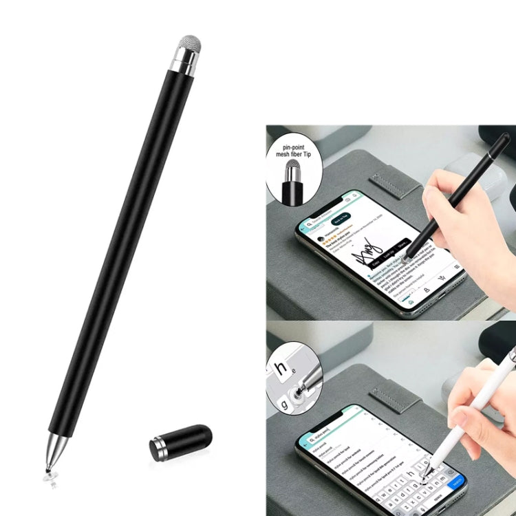 AT-30 2-in-1 Silicone Sucker + Conductive Cloth Head Handwriting Touch Screen Pen Mobile Phone Passive Capacitive Pen with 1 Pen Head(Black) - Stylus Pen by buy2fix | Online Shopping UK | buy2fix