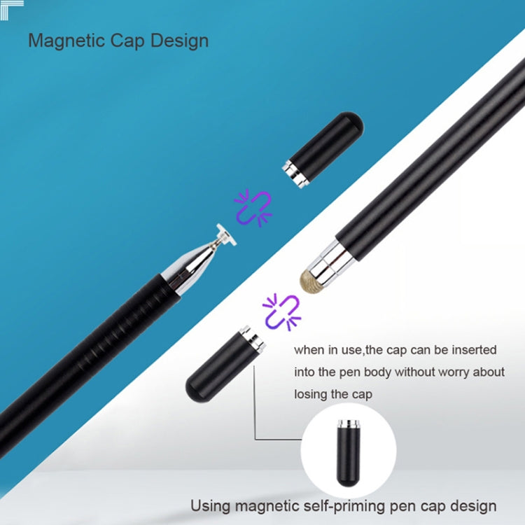 AT-32 3-in-1 Precision Sucker Capacitive Pen + Conductive Cloth Head + Handwriting Signature Pen Mobile Phone Touch Screen Pen with 2 Pen Head(Silver) - Stylus Pen by buy2fix | Online Shopping UK | buy2fix