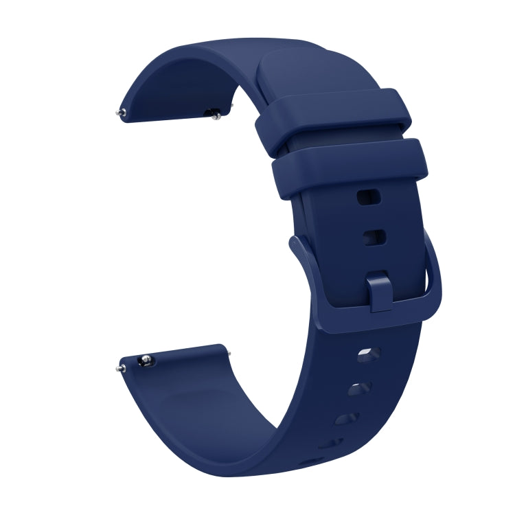 For Amazfit Pace 22mm Solid Color Soft Silicone Watch Band(Navy Blue) - Watch Bands by buy2fix | Online Shopping UK | buy2fix