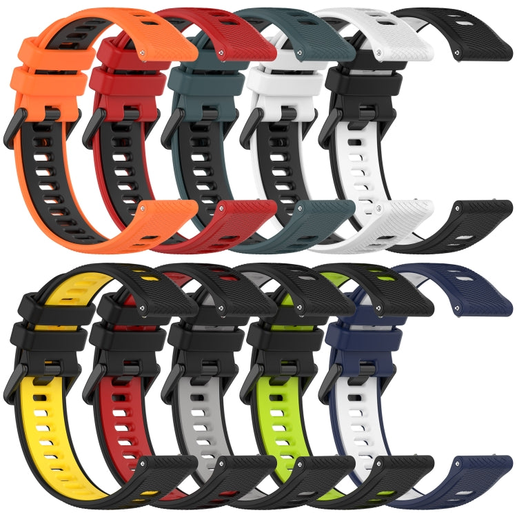 For Honor Magic Watch 2 46mm 22mm Sports Two-Color Silicone Watch Band(Orange+Black) - Watch Bands by buy2fix | Online Shopping UK | buy2fix