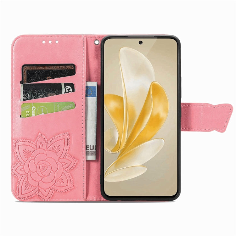 For vivo X100 Pro Butterfly Love Flower Embossed Leather Phone Case(Pink) - X100 Pro Cases by imak | Online Shopping UK | buy2fix