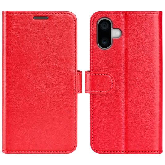 For iPhone 16 R64 Texture Horizontal Flip Leather Phone Case(Red) - iPhone 16 Cases by buy2fix | Online Shopping UK | buy2fix