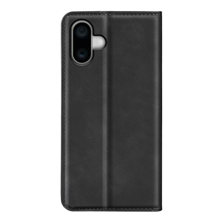 For iPhone 16 Plus Retro-skin  Magnetic Suction Leather Phone Case(Black) - iPhone 16 Plus Cases by buy2fix | Online Shopping UK | buy2fix