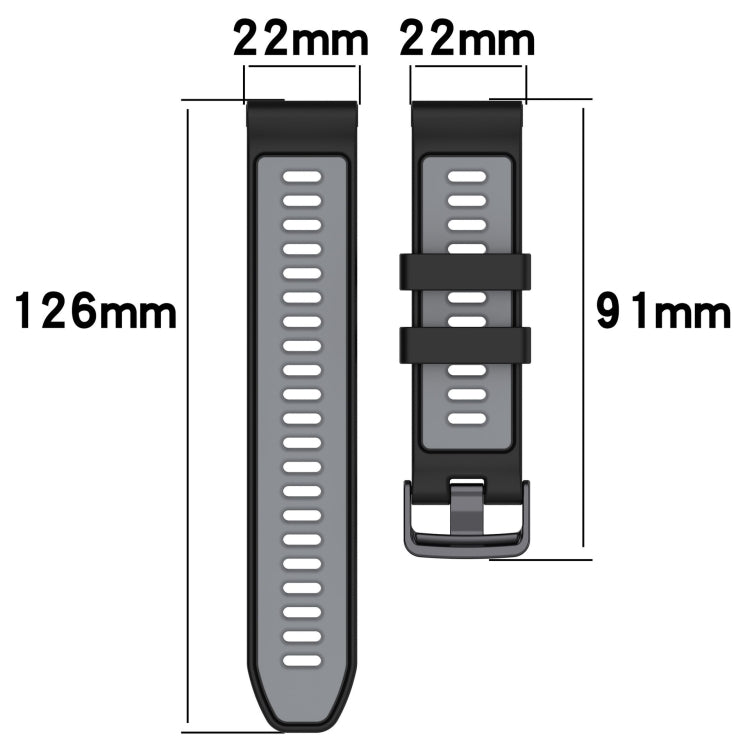 For Garmin Fenix 6 Sports Two-Color Silicone Watch Band(Army Green+Black) - Watch Bands by buy2fix | Online Shopping UK | buy2fix