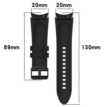 For Samsung Galaxy Watch 6 Classic Silicone Leather Black Buckle Watch Band(White) - Watch Bands by buy2fix | Online Shopping UK | buy2fix