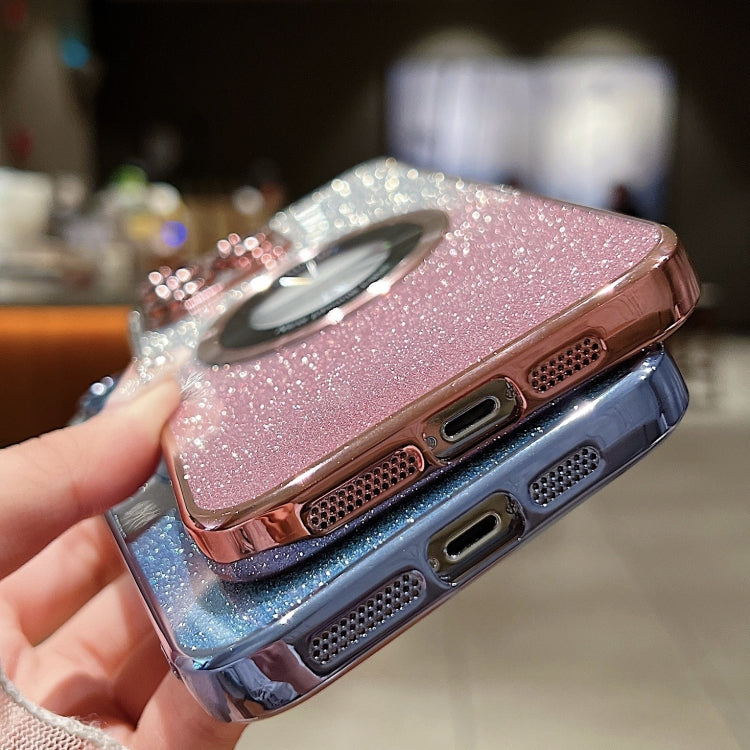 For iPhone 16 Pro Max Gradient Glitter Electroplating MagSafe TPU Phone Case(Blue) - iPhone 16 Pro Max Cases by buy2fix | Online Shopping UK | buy2fix