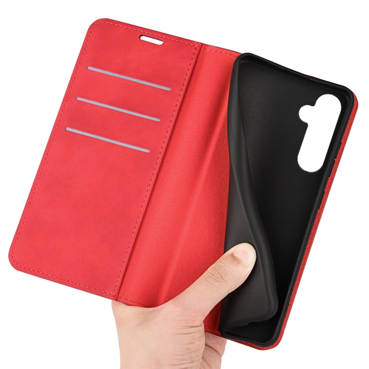 For Samsung Galaxy S24+ 5G Retro-skin Magnetic Suction Leather Phone Case(Red) - Galaxy S24+ 5G Cases by buy2fix | Online Shopping UK | buy2fix