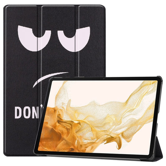 For Samsung Galaxy Tab S9+ JUNSUNMAY Custer Painted 3-Fold Stand Leather Smart Tablet Case(Big Eye) - Galaxy Tab S9+ Cases by JUNSUNMAY | Online Shopping UK | buy2fix