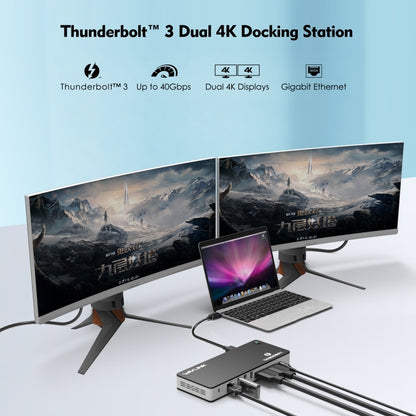 Wavlink UTD21H 60W Host Charging Thunderbolt 3 Docking Station 4K Dual Display 11 in 1 Ports, Plug:US Plug -  by WAVLINK | Online Shopping UK | buy2fix