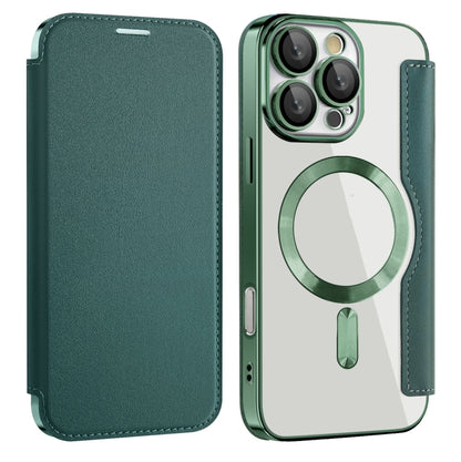 For iPhone 16 Pro Max Shield MagSafe RFID Anti-theft Leather Phone Case(Green) - iPhone 16 Pro Max Cases by buy2fix | Online Shopping UK | buy2fix