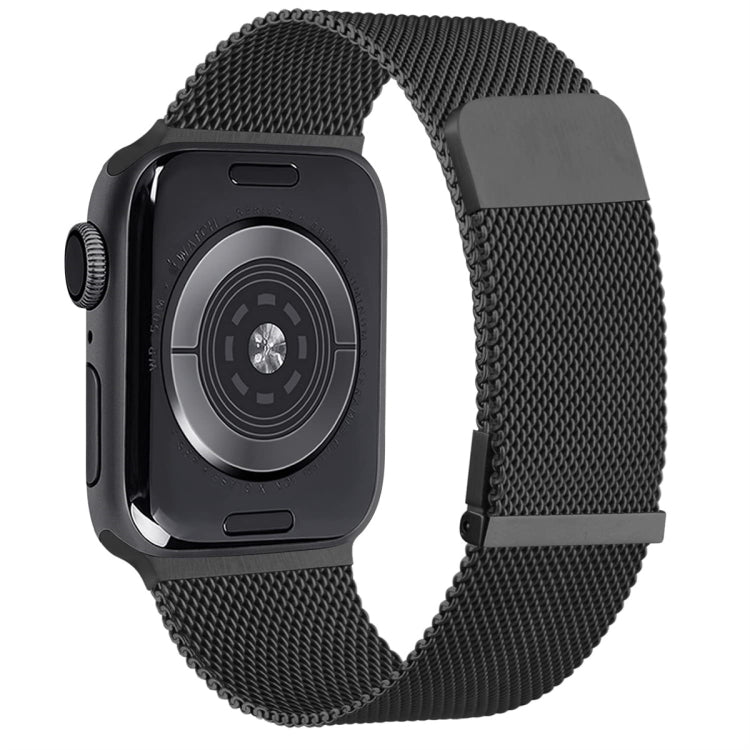 For Apple Watch Ultra 49mm Milan Double Magnetic Steel Mesh Watch Band(Black) - Watch Bands by buy2fix | Online Shopping UK | buy2fix