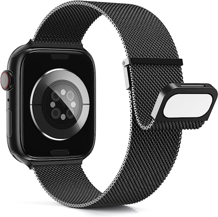 For Apple Watch 5 40mm Milan Double Magnetic Steel Mesh Watch Band(Black) - Watch Bands by buy2fix | Online Shopping UK | buy2fix