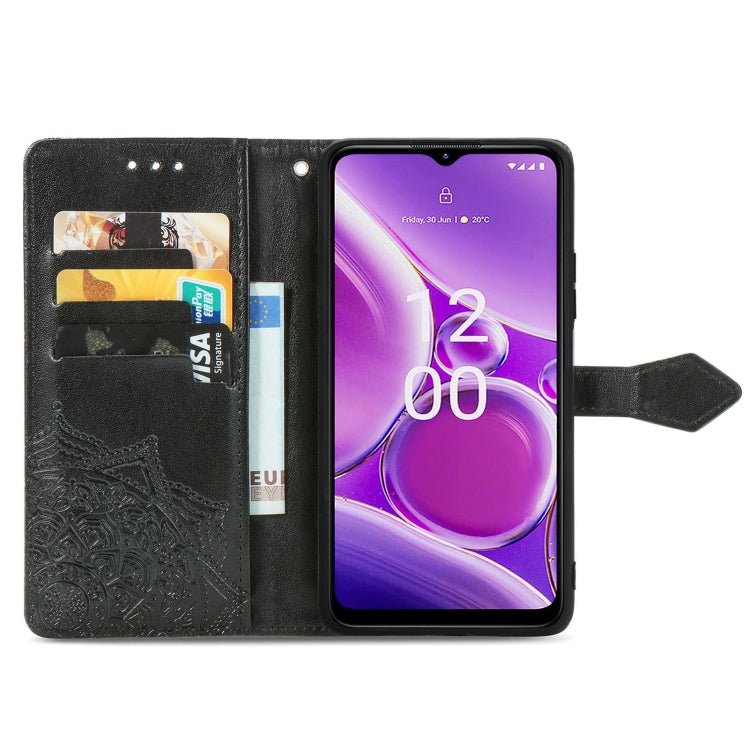 For Nokia G42 Mandala Flower Embossed Leather Phone Case(Black) - Nokia Cases by buy2fix | Online Shopping UK | buy2fix