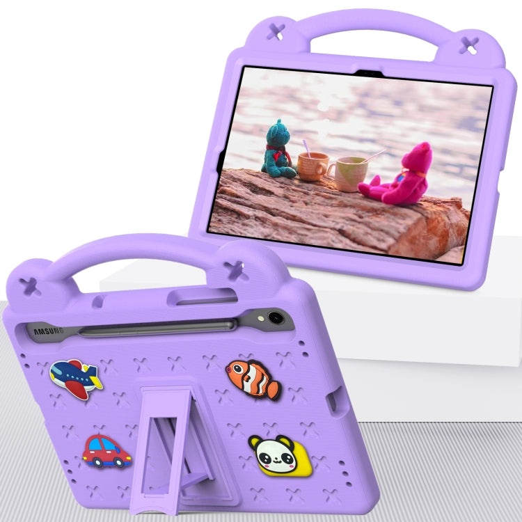 For Samsung Galaxy Tab S9 X710/X716B Handle Kickstand Children EVA Shockproof Tablet Case(Light Purple) - Galaxy Tab S9 Cases by buy2fix | Online Shopping UK | buy2fix