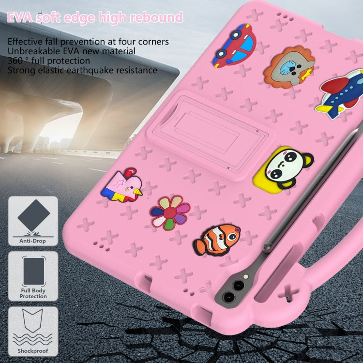 For Samsung Galaxy Tab S9 FE+ 12.4 X610N Handle Kickstand Children EVA Shockproof Tablet Case(Pink) - Galaxy Tab S9 FE+ by buy2fix | Online Shopping UK | buy2fix