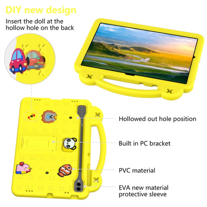 For Samsung Galaxy Tab S7+ / T970/T975/T976 Handle Kickstand Children EVA Shockproof Tablet Case(Yellow) - Tab S7+ T970 / T976B by buy2fix | Online Shopping UK | buy2fix