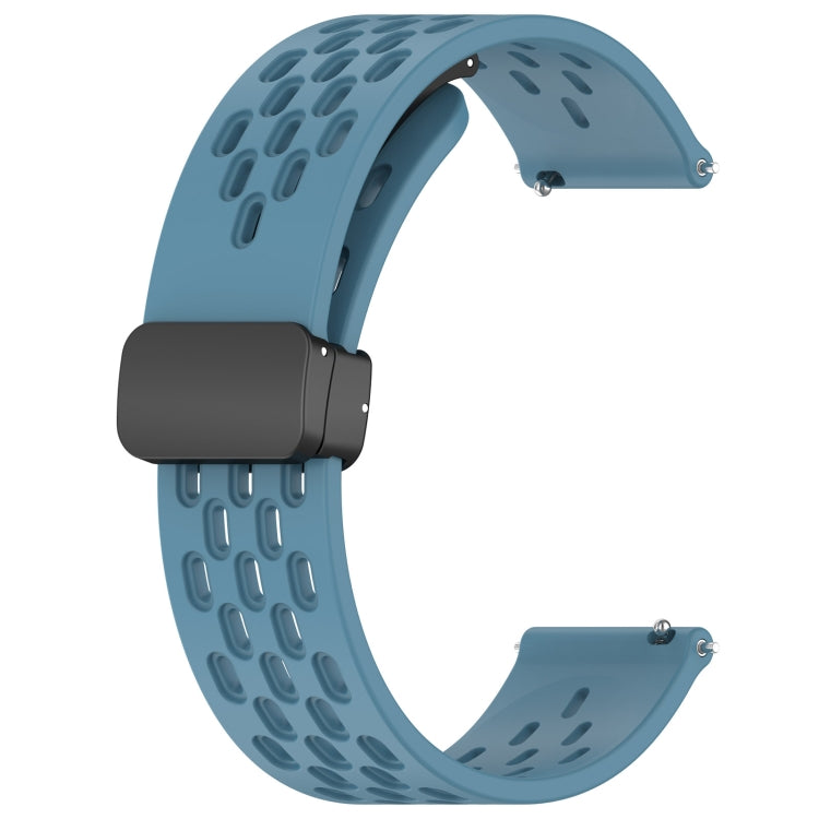 For Amazfit GTR Mini 20mm Folding Magnetic Clasp Silicone Watch Band(Blue) - Watch Bands by buy2fix | Online Shopping UK | buy2fix