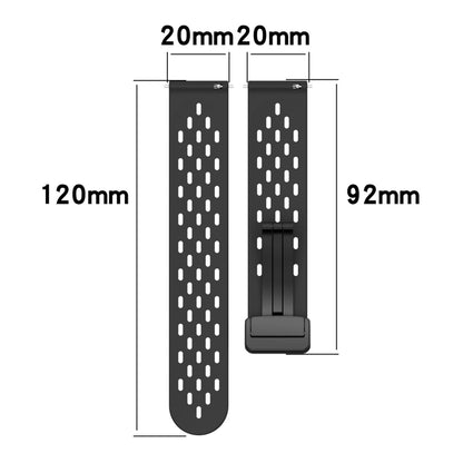 For Amazfit GTR 42mm 20mm Folding Magnetic Clasp Silicone Watch Band(Blue) - Watch Bands by buy2fix | Online Shopping UK | buy2fix