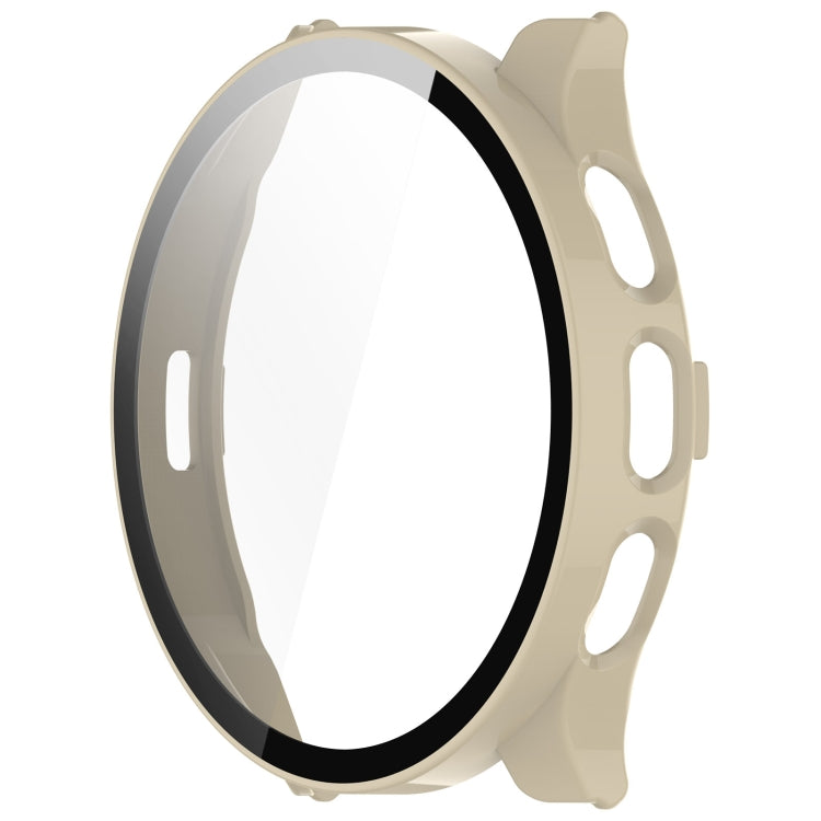 For Garmin Venu 3S PC + Tempered Film Integrated Watch Protective Case(Ivory White) - Watch Cases by buy2fix | Online Shopping UK | buy2fix