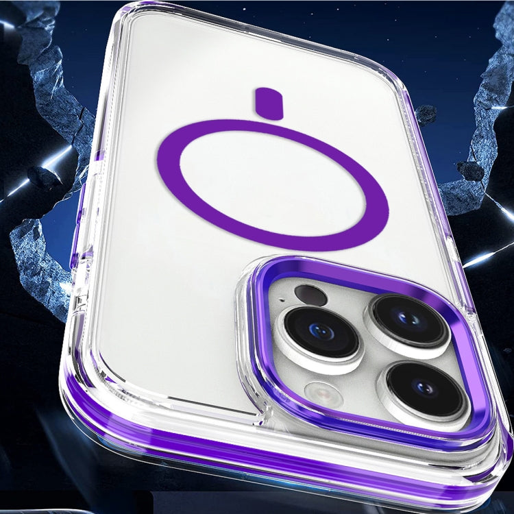 For iPhone 14 Pro Max Dual-color MagSafe TPU Hybrid Clear PC Shockproof Phone Case(White) - iPhone 14 Pro Max Cases by buy2fix | Online Shopping UK | buy2fix