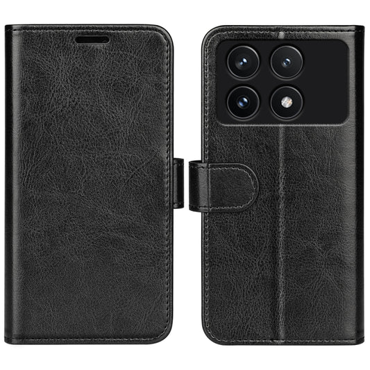 For Xiaomi Redmi K70 R64 Texture Horizontal Flip Leather Phone Case(Black) - K70 Cases by buy2fix | Online Shopping UK | buy2fix