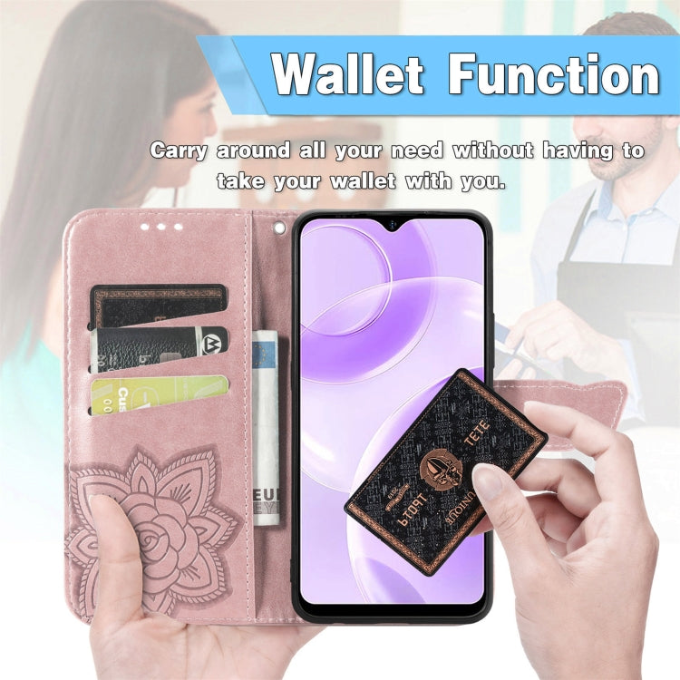 For Ulefone Note 15 Butterfly Love Flower Embossed Leather Phone Case(Rose Gold) - Ulefone Cases by buy2fix | Online Shopping UK | buy2fix