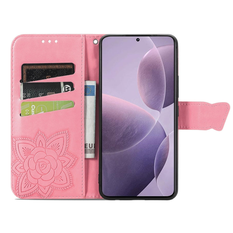 For Xiaomi Redmi K70 Butterfly Love Flower Embossed Leather Phone Case(Pink) - K70 Cases by buy2fix | Online Shopping UK | buy2fix