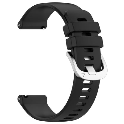 For Garmin Venu 2 Plus Liquid Glossy Silver Buckle Silicone Watch Band(Black) - Watch Bands by buy2fix | Online Shopping UK | buy2fix
