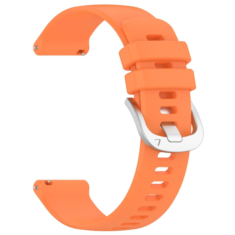 For Garmin Forerunner 158 / 55 Liquid Glossy Silver Buckle Silicone Watch Band(Orange) - Watch Bands by buy2fix | Online Shopping UK | buy2fix