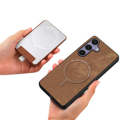 For Samsung Galaxy S25+ 5G Retro Splitable Magnetic Card Bag Leather Phone Case(Brown) - Galaxy Phone Cases by buy2fix | Online Shopping UK | buy2fix