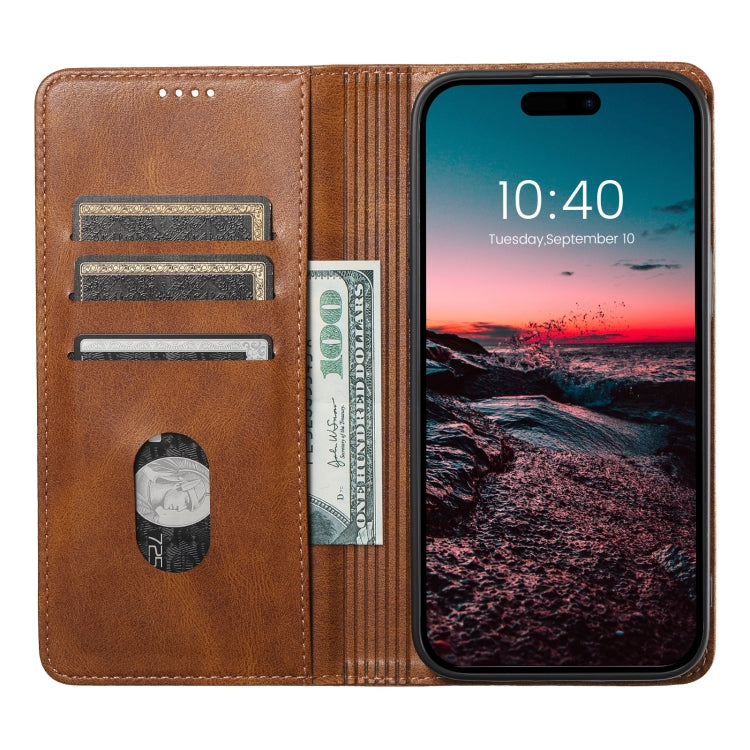 For iPhone 15 Pro Max Suteni J02 Oil Wax Wallet Leather Phone Case(Brown) - iPhone 15 Pro Max Cases by Suteni | Online Shopping UK | buy2fix