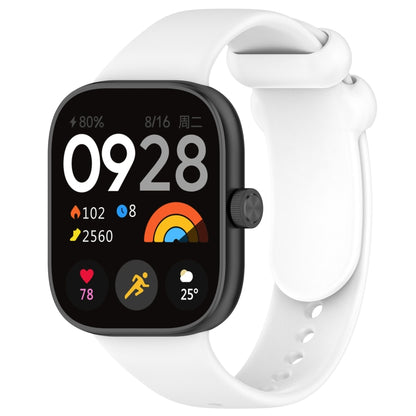 For Redmi Watch 4 Solid Color Liquid Silicone Watch Band(White) - Watch Bands by buy2fix | Online Shopping UK | buy2fix