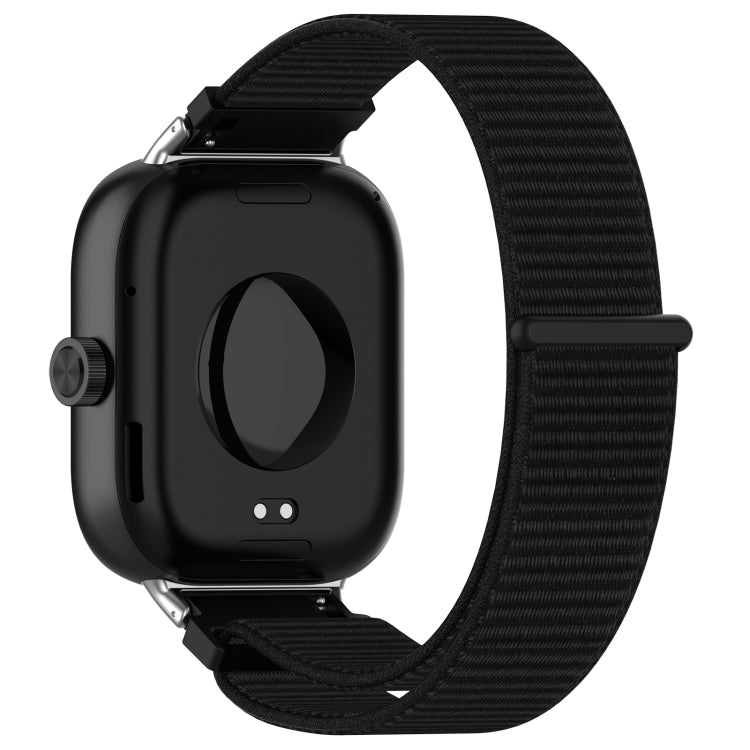 For Redmi Watch 4 Nylon Loop Metal Connector Watch Band(Black) - Watch Bands by buy2fix | Online Shopping UK | buy2fix