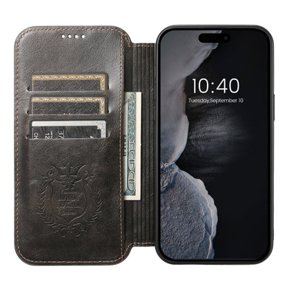 For iPhone 15 Plus Suteni J05 Leather Magnetic Magsafe Phone Case(Black) - iPhone 15 Plus Cases by Suteni | Online Shopping UK | buy2fix