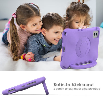 For Samsung Galaxy Tab S9 FE 11 X510 2023 Handle Football Shaped EVA Shockproof Tablet Case(Light Purple) - Galaxy Tab S9 FE by buy2fix | Online Shopping UK | buy2fix