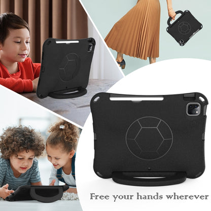 For iPad Pro 11 2024 Handle Football Shaped EVA Shockproof Tablet Case(Black) - iPad Pro 11 2024 Cases by buy2fix | Online Shopping UK | buy2fix