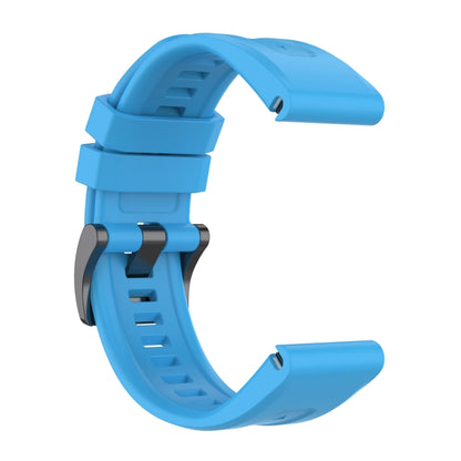 For Garmin Fenix 6 GPS Solid Color Black Buckle Silicone Quick Release Watch Band(Sky Blue) - Watch Bands by buy2fix | Online Shopping UK | buy2fix