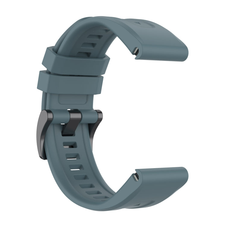 For Garmin MARQ Solid Color Black Buckle Silicone Quick Release Watch Band(Rock Blue) - Watch Bands by buy2fix | Online Shopping UK | buy2fix
