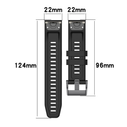 For Garmin Fenix 7 Pro Solid Color Black Buckle Silicone Quick Release Watch Band(Gray) - Watch Bands by buy2fix | Online Shopping UK | buy2fix